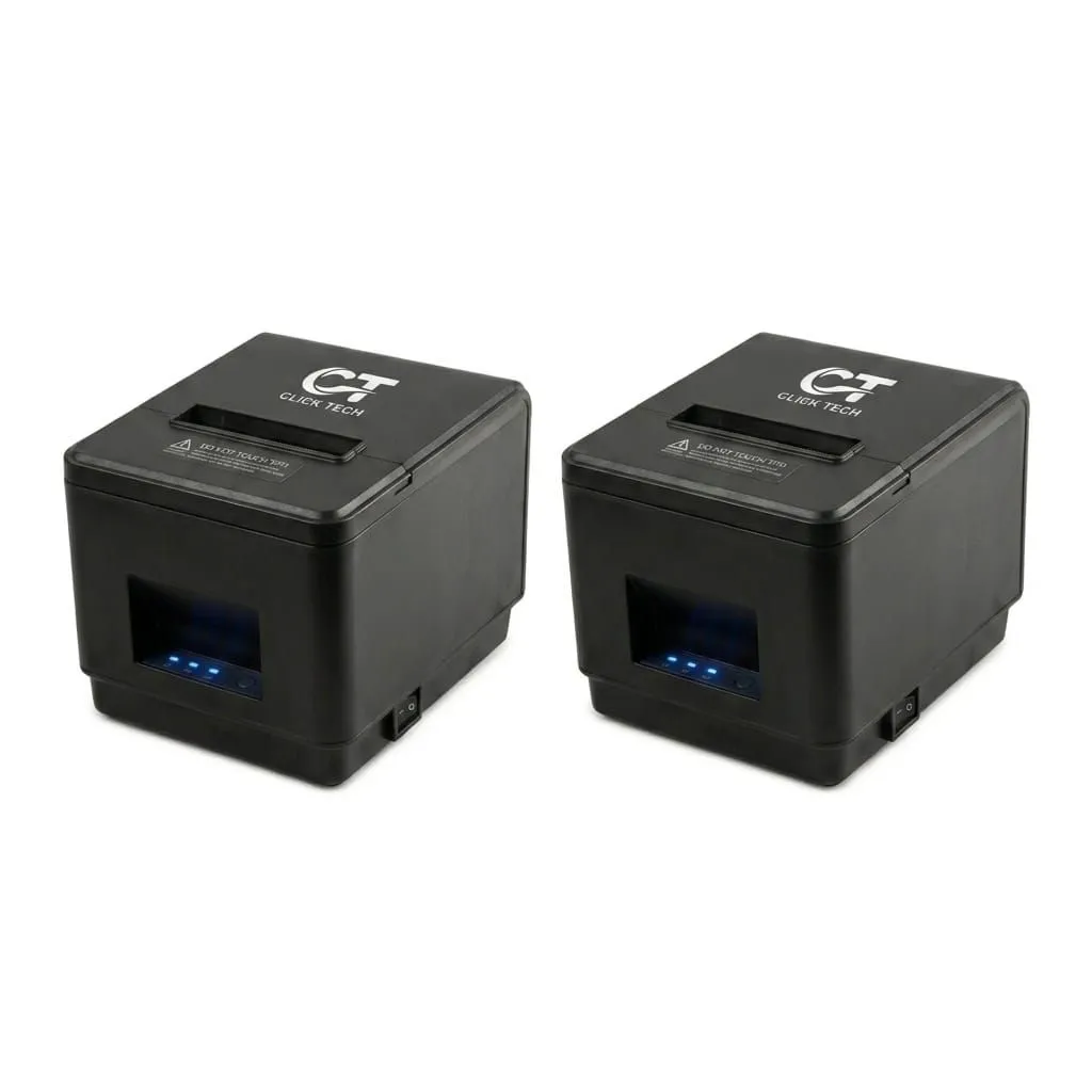 Click Tech High-Speed POS Thermal Receipt Mini Printer - Pack of 2 (Black)