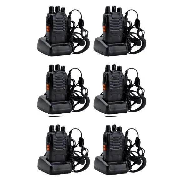 6 pack of 16-Channel UHF 400-470MHz Walkie Talkie 2 Way Radio