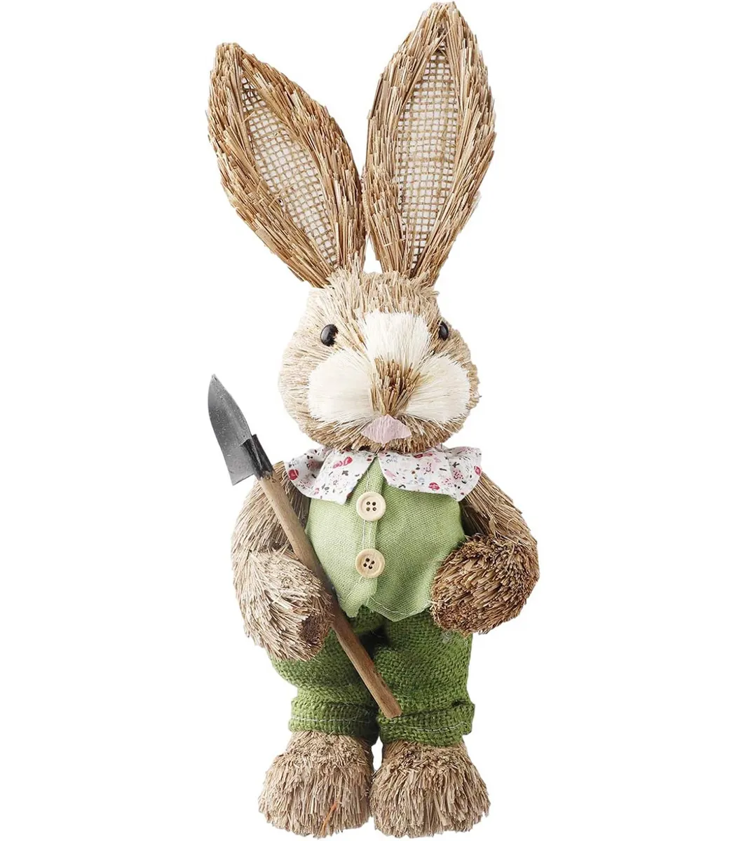 Straw Rabbit Décor - Green