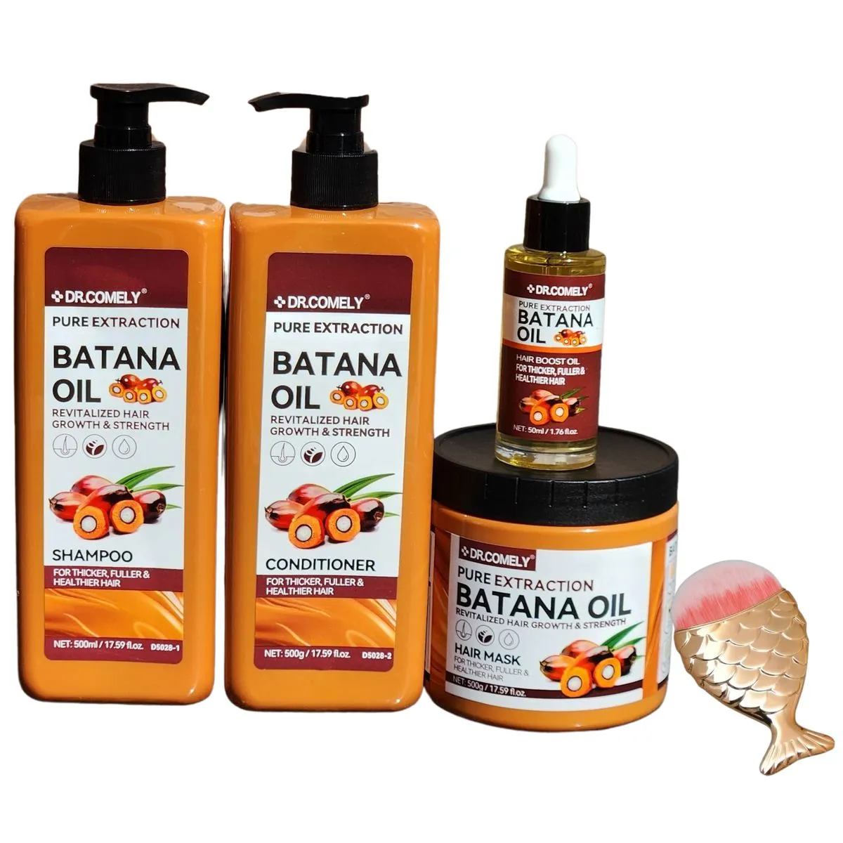 Dr. Comely Batana Shampoo, Conditioner, Hair Mask, Hair Oil, Mermaid Brush
