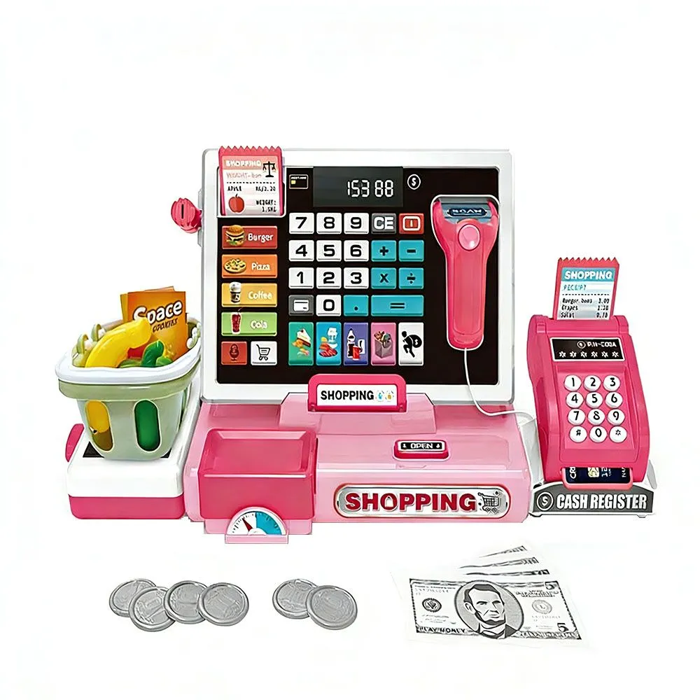 Kids Cash Register Toy Playset, Learning Toys for Boys and Girls 4-6 Years
