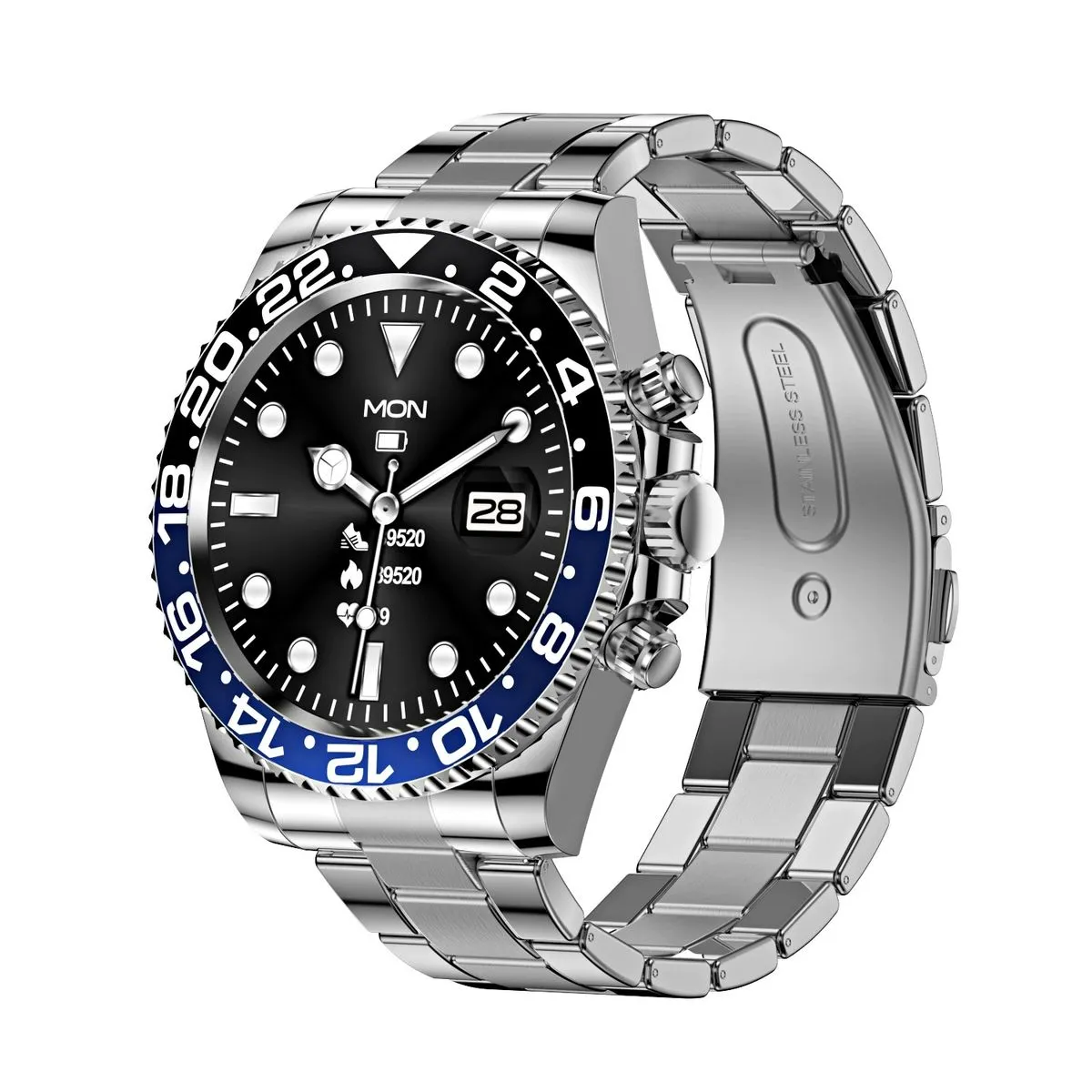 AW12 Smart Watch Bluetooth Calling, Fitness Monitoring and Health Tracking - Blue/Black
