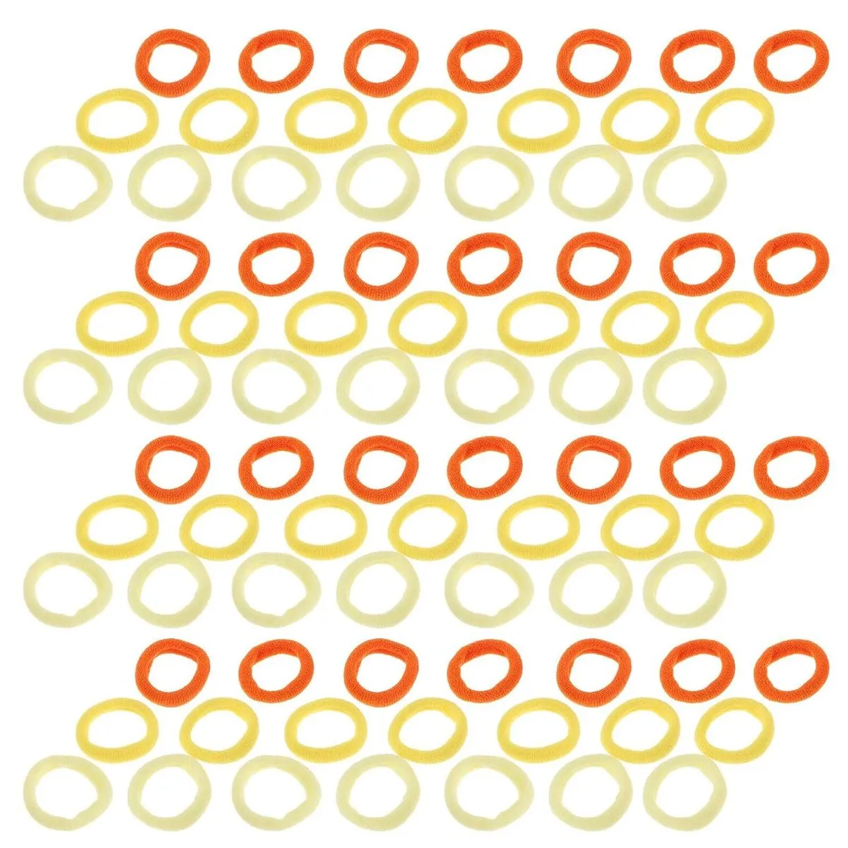 Hair Ties High Elasticity No Damage Ponytail Holders Soft 100pcs Yellow
