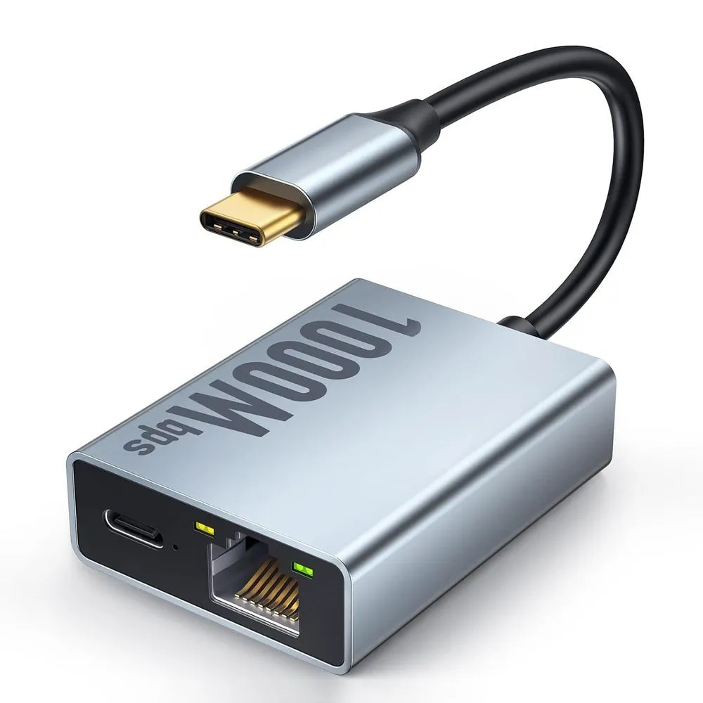 1000M USB C to RJ45 Ethernet Adapter Compatible with Chromecast Google TV