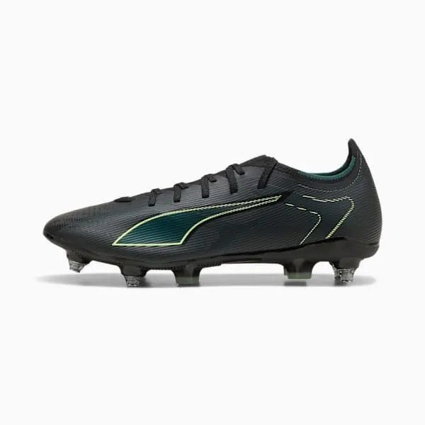 Puma Unisex Ultra 6 Match MxSoft Ground Football Boots - Puma Black/Fizzy Light/Green Terrain