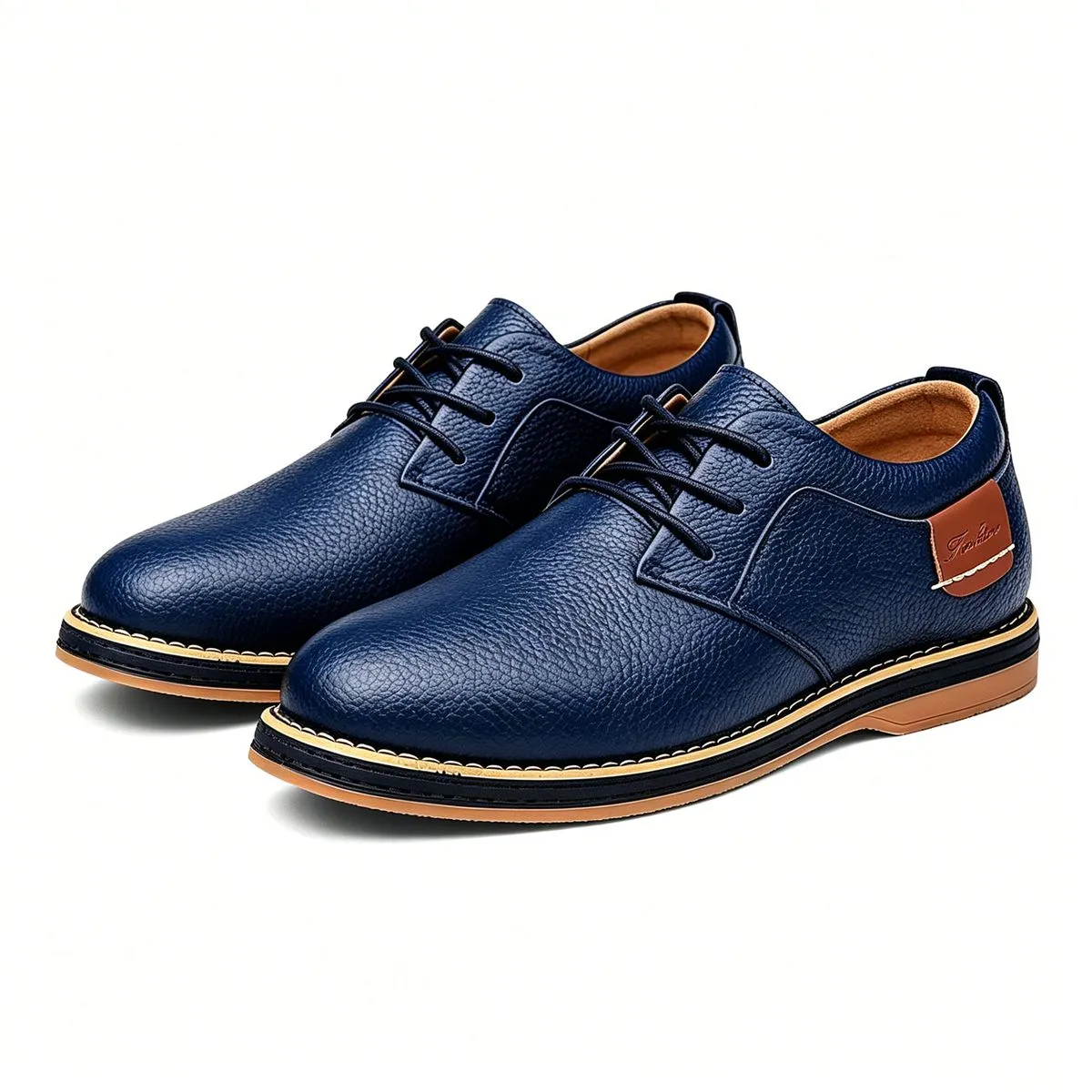 Men's Casual Driving Loafers - Breathable Wing Tip Lace-Up Leather Shoes