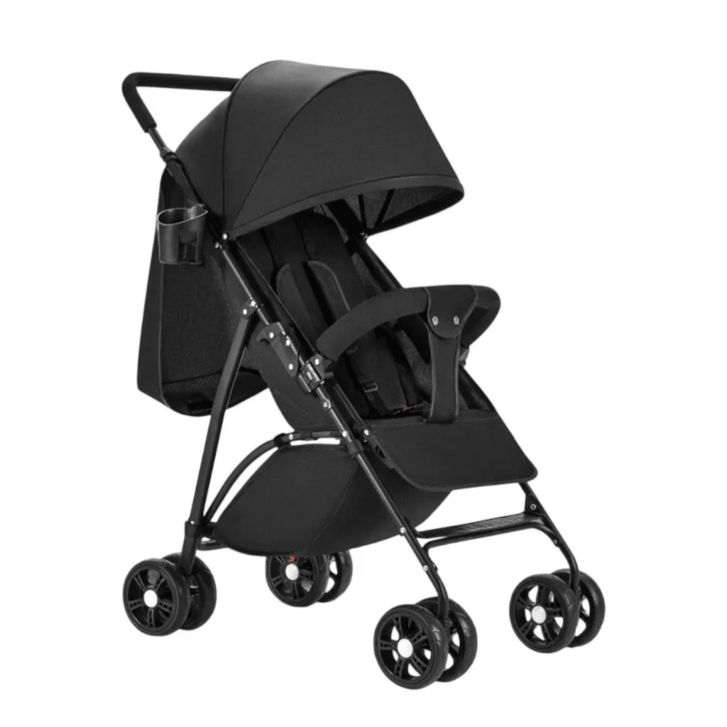 Luxury Foldable Baby Stroller - Black