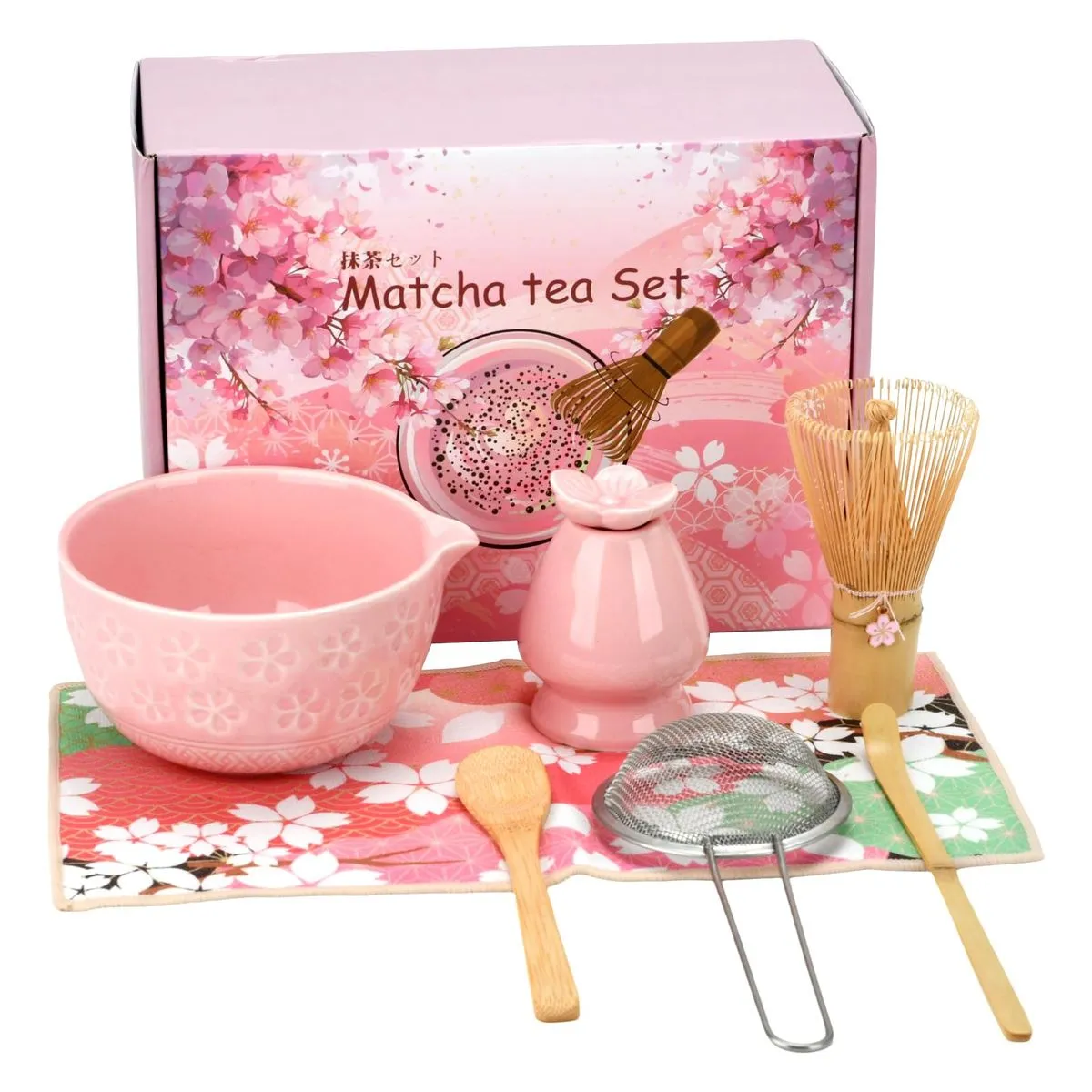 Matcha Whisk Set Ceramic Includes Bowl Pink