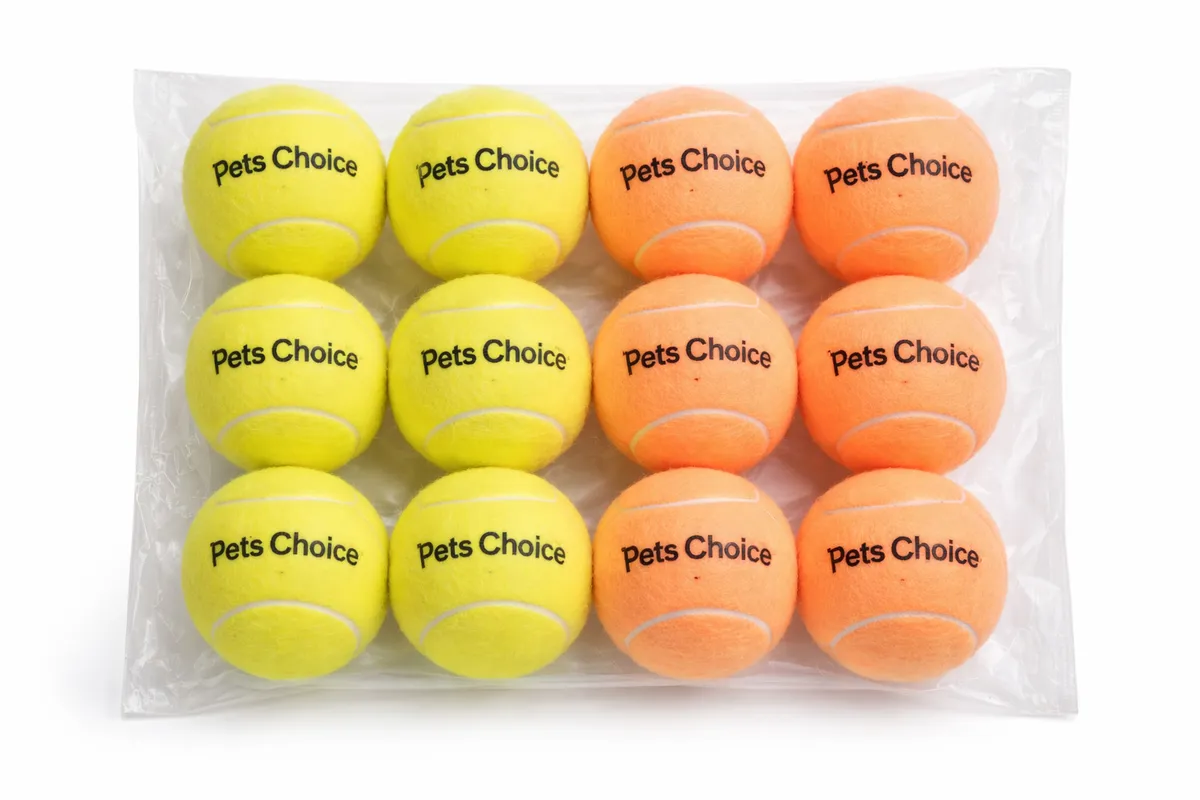 Pets Choice Tennis Balls Yellow And Orange - 12 pack
