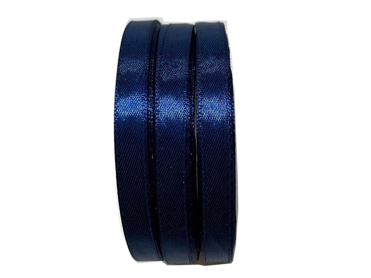 Satin Ribbon - 10mm width - Navy - Bows and Wrapping - 60m