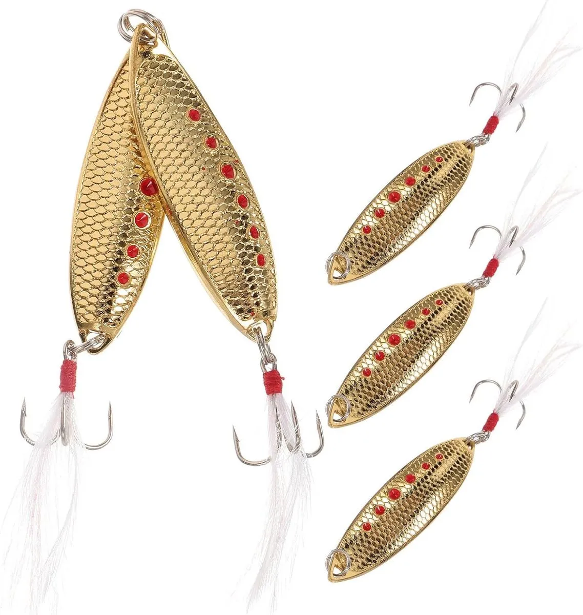 5pcs Silver Water Worm Fishing Lures Portable Wear-Resistant Spinnerbaits