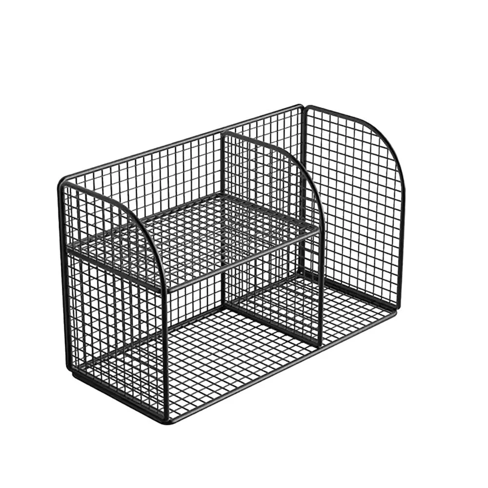 Decor Office Stationery Modern Desktop Books And Files Shelf Organiser 40cm - Black