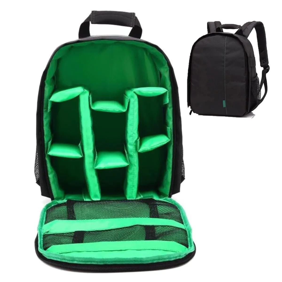 Digital DSLR Camera Waterproof Backpack Shoulder Bag For Hiking Traveling - Green