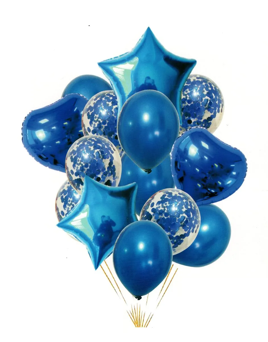 Party Balloons 14 Piece - Easy Trade - Blue