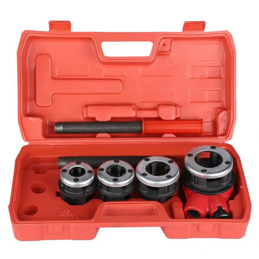 4-Piece Manual Pipe Threader Kit for 1/2" to 1-1/4" Plumbing Tools