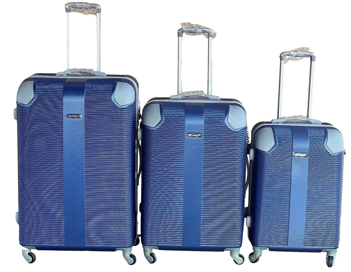 Le Emporer - 3 Piece Luggage Set-Light Weight Suitcase - Navy