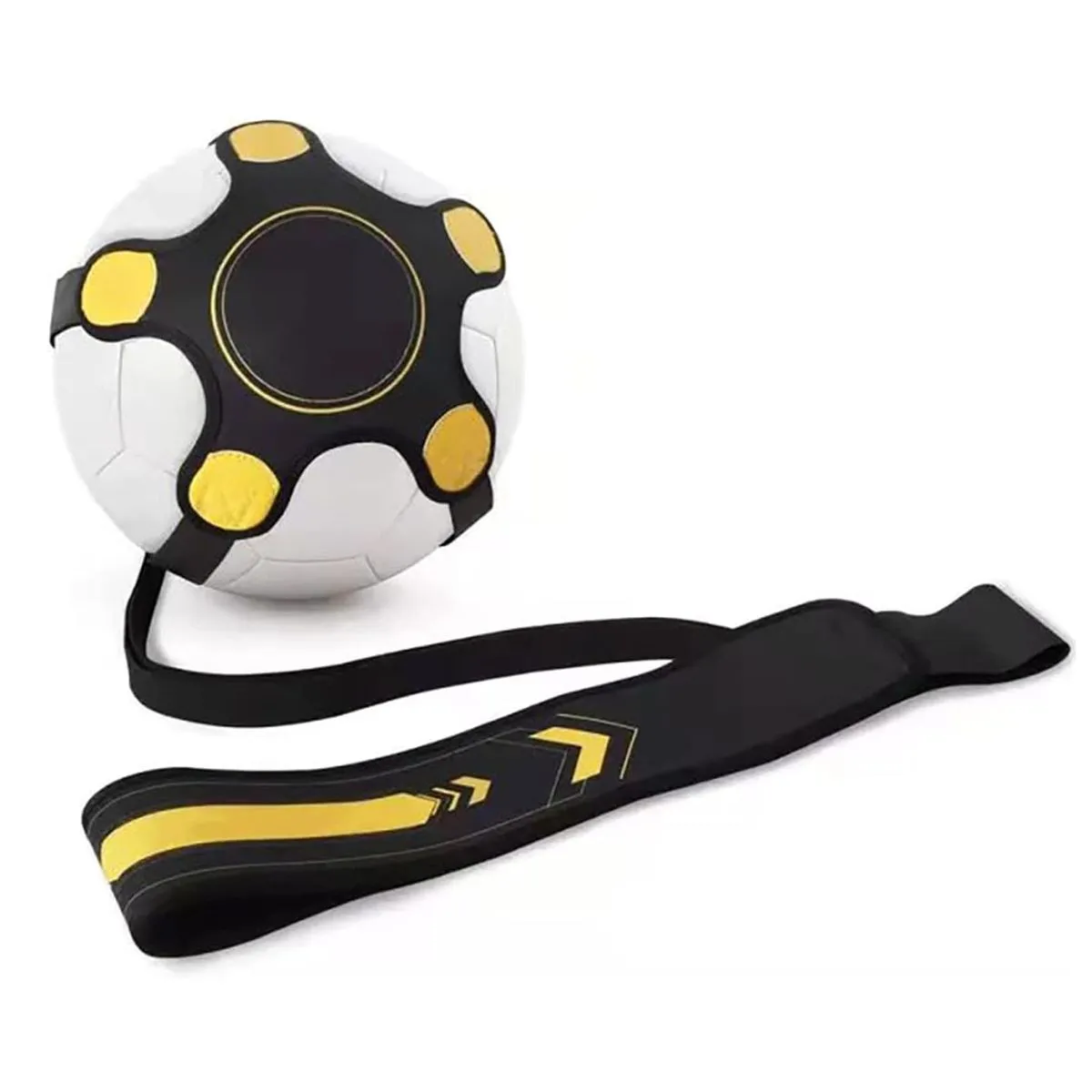 Soccer Ball Trainer Hands Free Kick Trainer Adjustable Solo Training Ai - Yellow