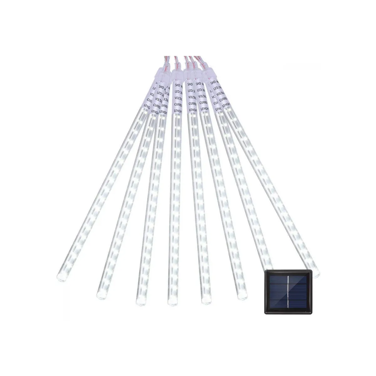 30cm Solar-Powered 8-Bulb LED Meteor Lights - Cool White