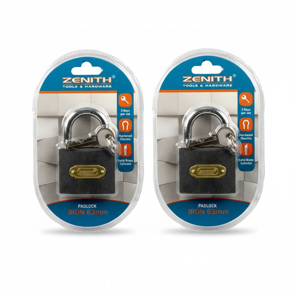 Zenith 63mm Iron Padlock for Gates, Sheds and Storage Units - 2 Pack
