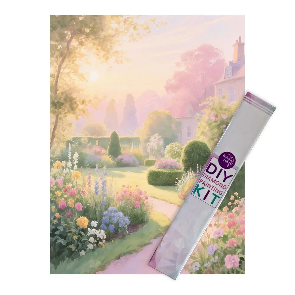 Diamond Painting DIY Kit,Full Drill, 40x30cm-Castle Garden - Castle Garden Pink 