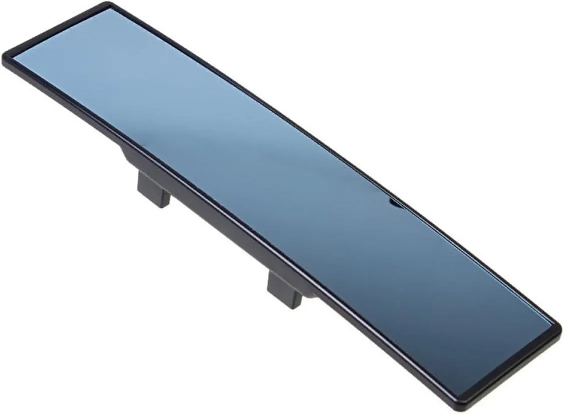 Wide Angle Auto Rear View Mirror with Anti-glare Blue Tint Universal Car
