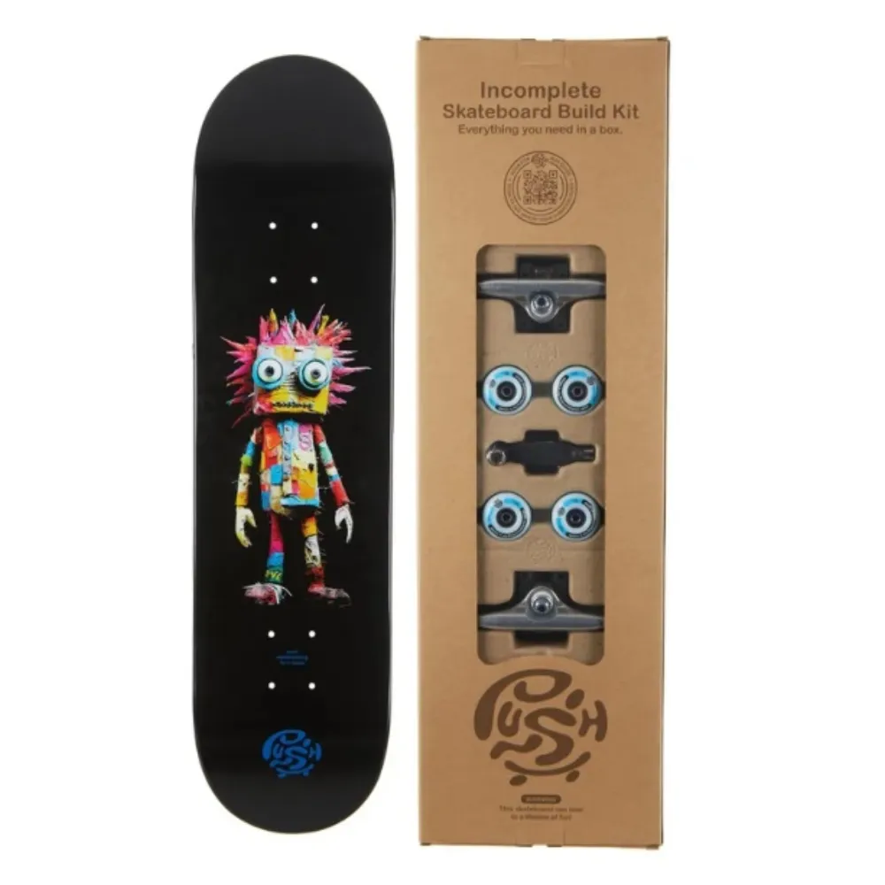 Push IN-Complete Skateboard - Rag Doll - Black - 8.0"