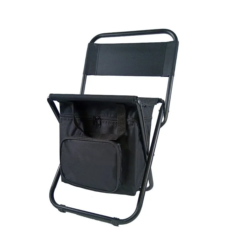 3-in-1 Portable Outdoor Folding Chair Folding Stool - Black