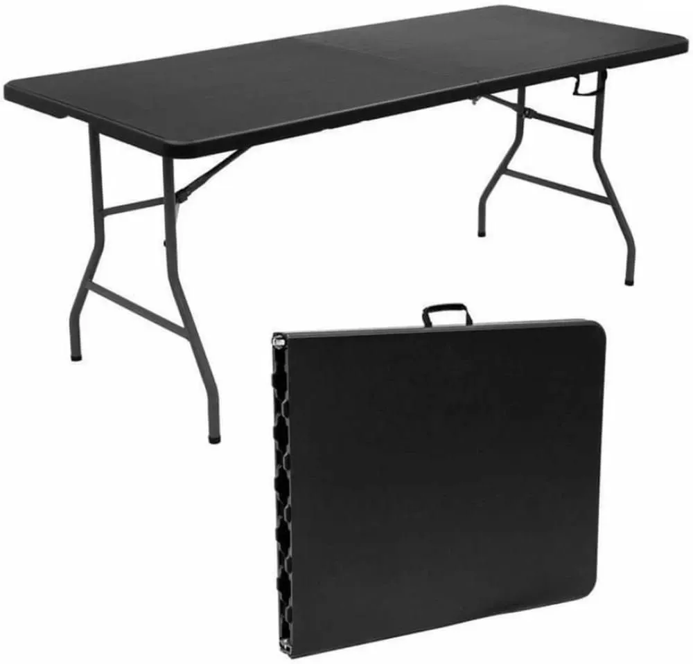Heavy-Duty 6-Foot Folding Table - Black