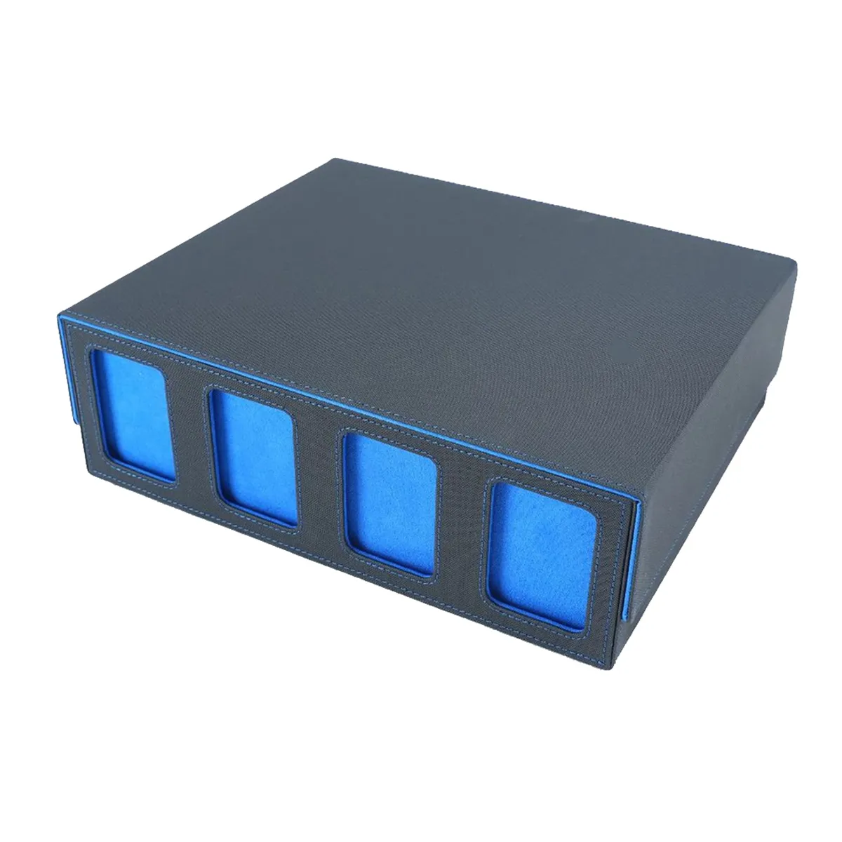 Card Storage Box for Trading Cards with Viewing Window Blue