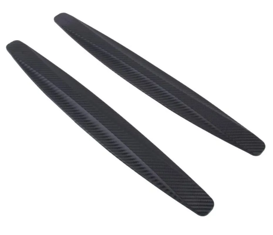 Universal Car Body Carbon Fiber Bumper Guard Protector Sticker- 2 Piece - Black
