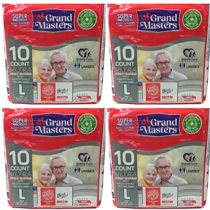 Grand Master Adult Diapers Large Pack of 4
