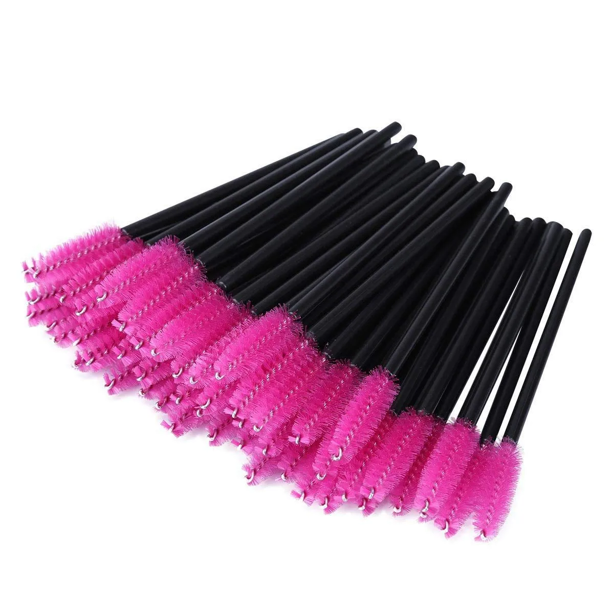 50 Pieces Disposable Eyelash Brushes, Mascara Wands, Cleansing Applicator Tool - Black