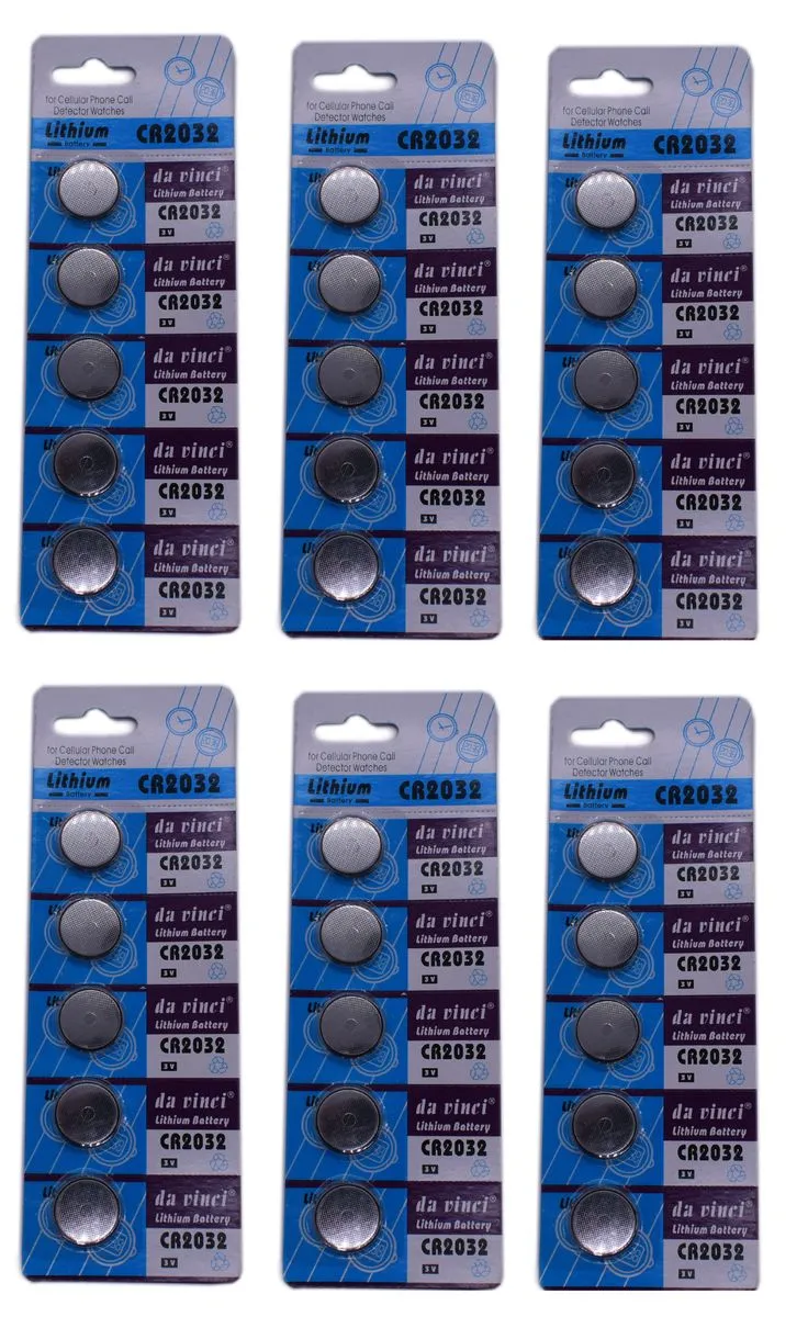 2032 3V Lithium Type Cell Watch Battery 6 Packs of 5