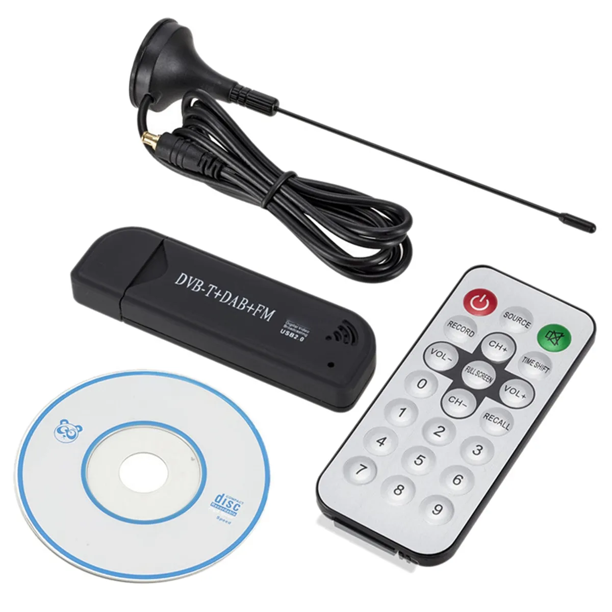 Usb2.0 Fm Digital Tv Tuner Stick Receiver for Real-Time Recording