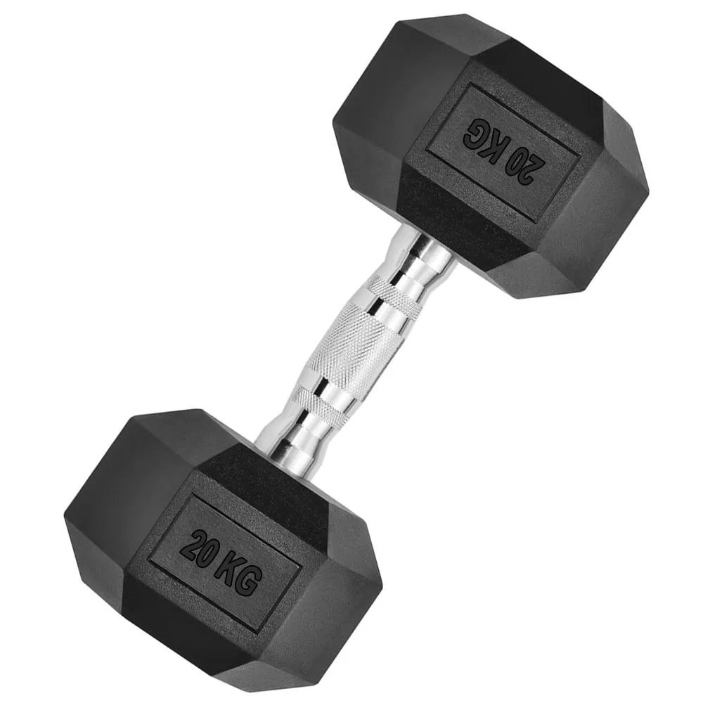 Premium Rubber-Coated Weights for Home and Gym Workouts Dumbbells - 20 KG