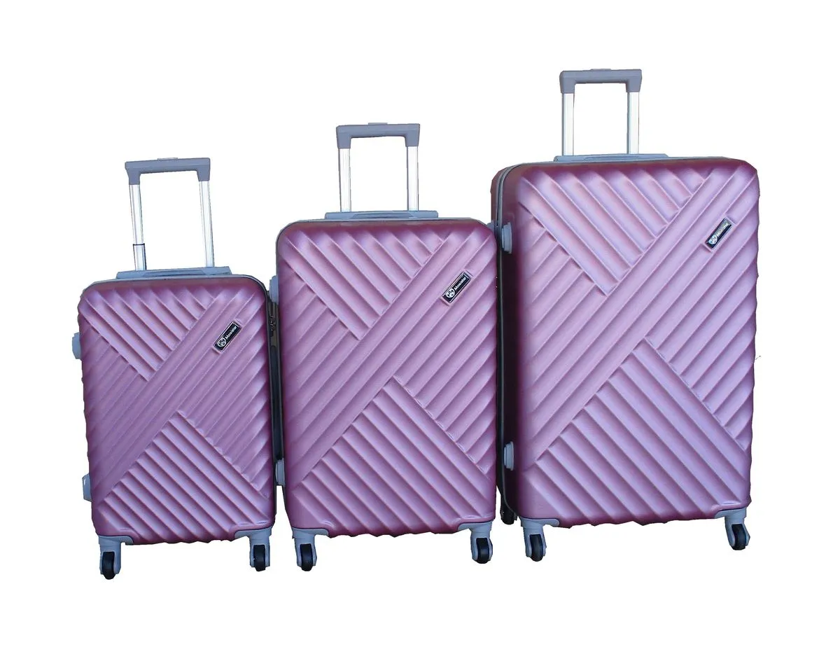 3-Piece Travel Luggage Suitcase Bag Set-Stylish, and Convenient - Pink