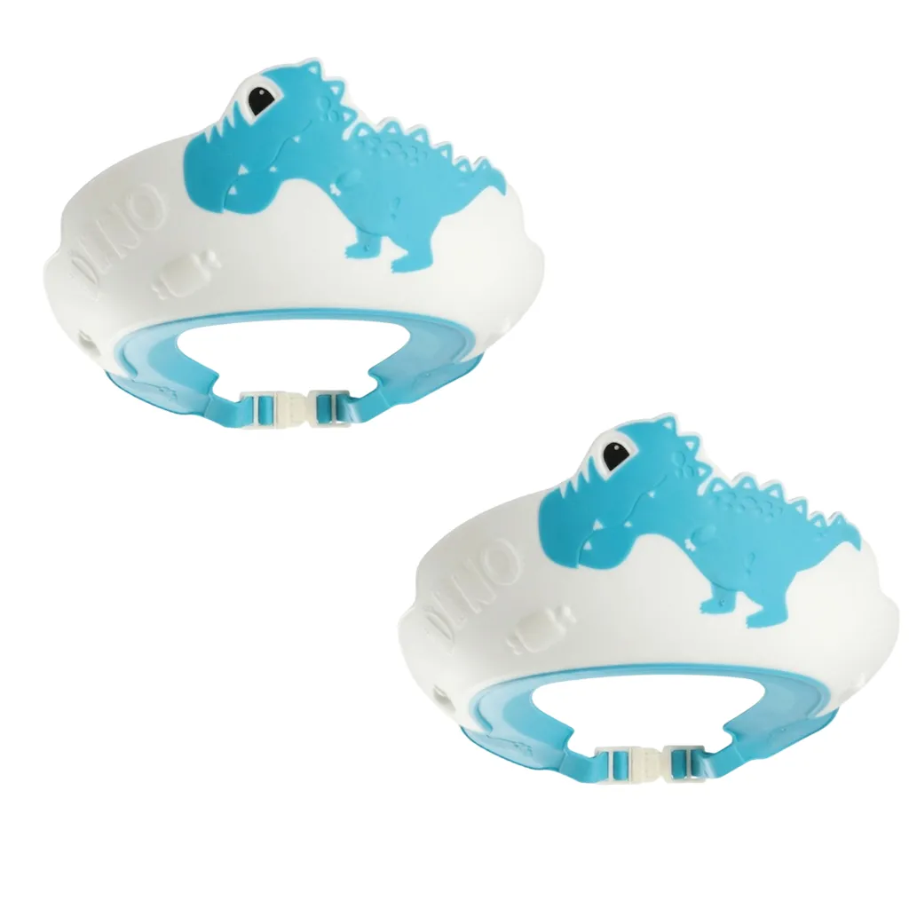 2 Pack - Cartoon Dinosaur Baby Shower Cap - Blue