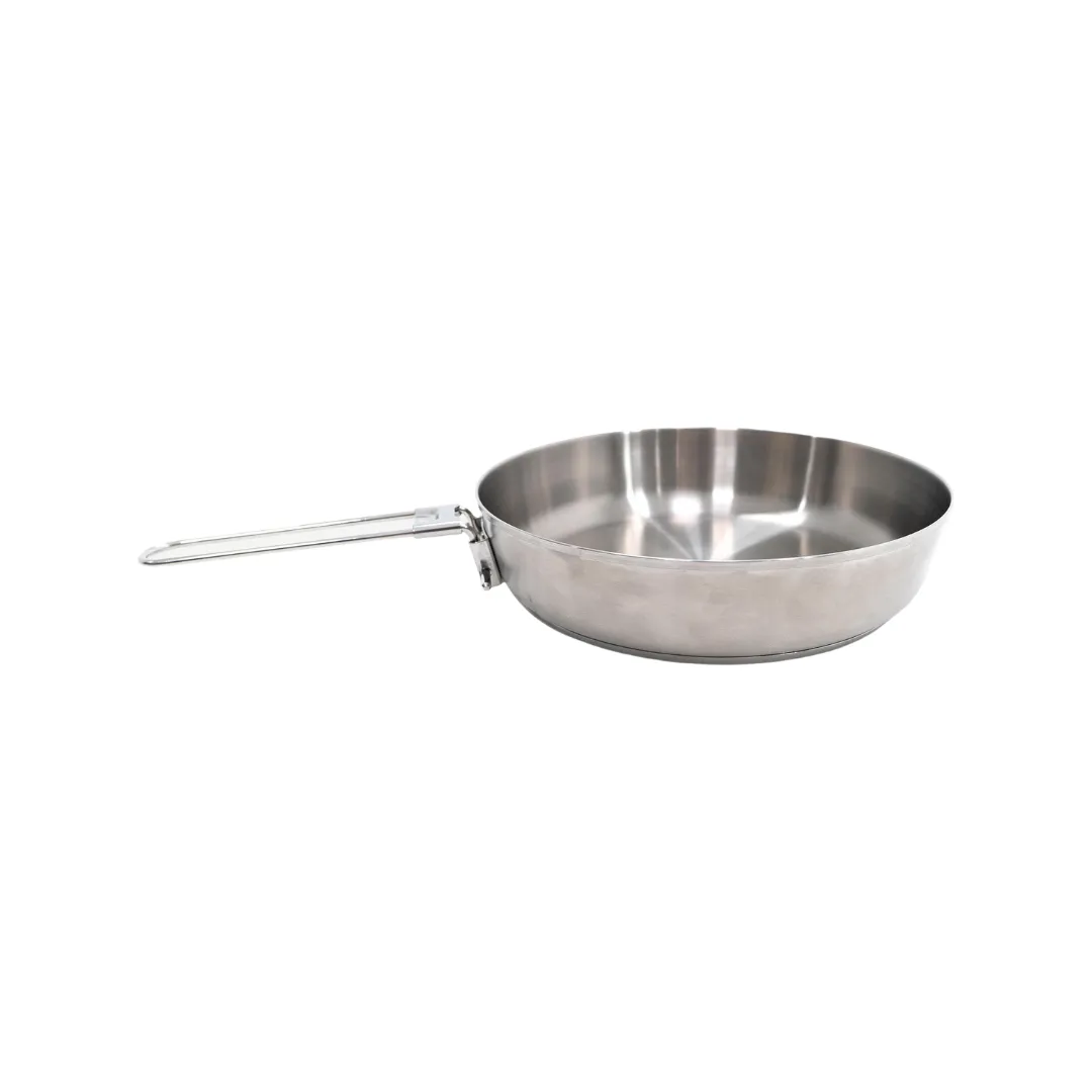 Decathlon Stainless steel camping frying pan 500 with double bottom-1.2 L