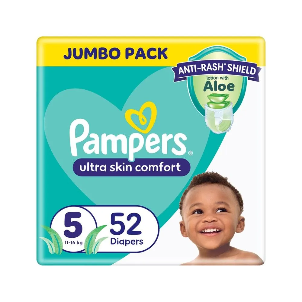 Pampers Anti-Rash Shield Taped Size 5 (11-16 kg) 52 Nappies