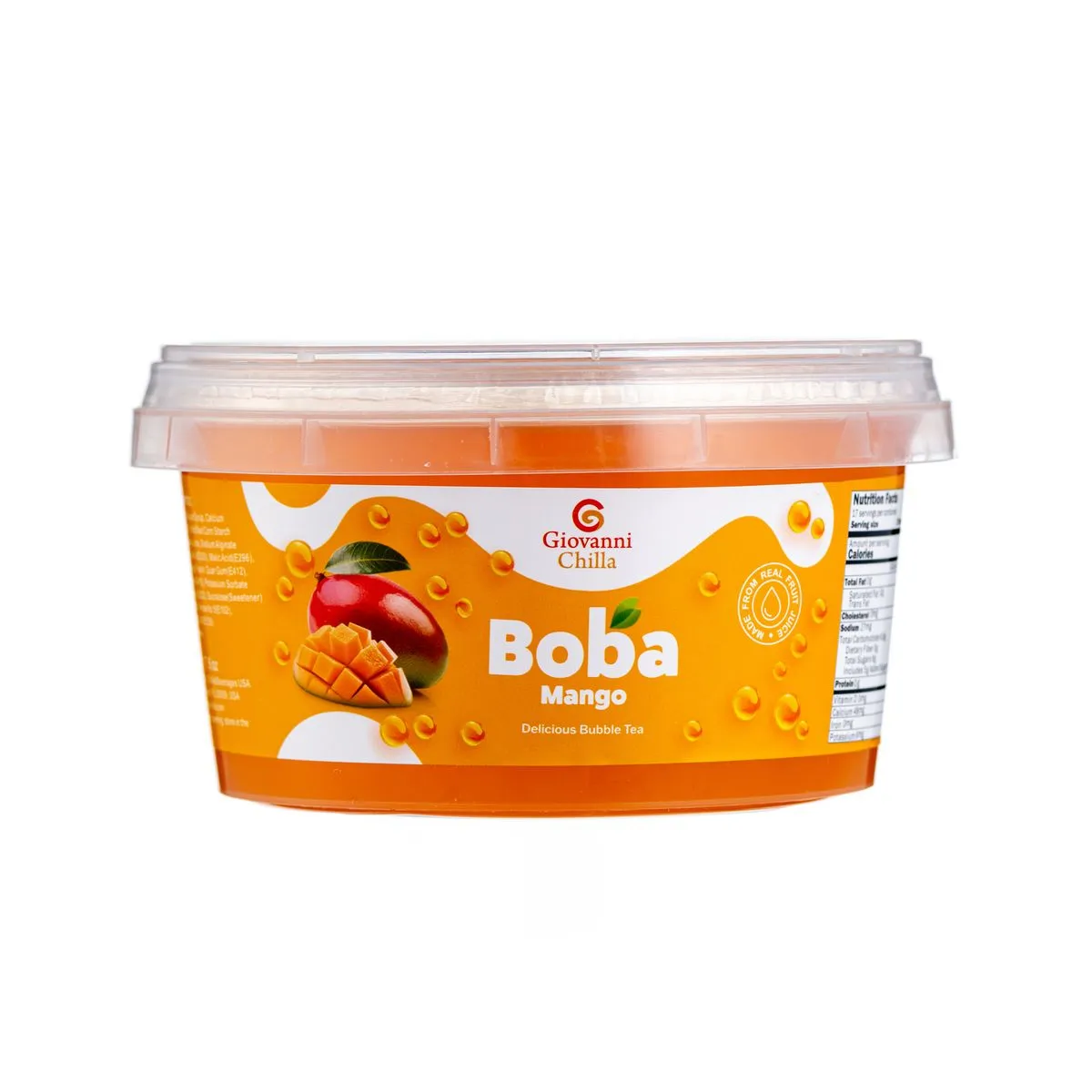Mango Popping Boba Bubble Tea Tapioca Pearls - Desserts & Drinks - 500g