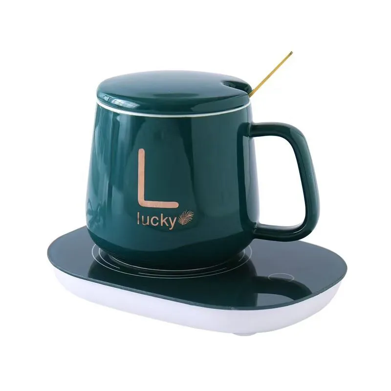 USB Powered Coffee Cup Warmer with Cup & Saucer, Green