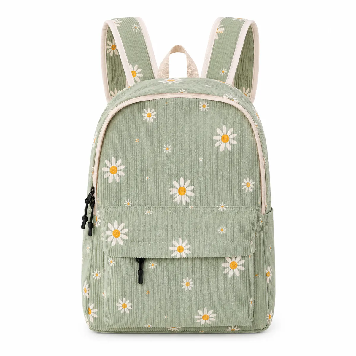 Women's Fashion Backpack - Green Daisy
