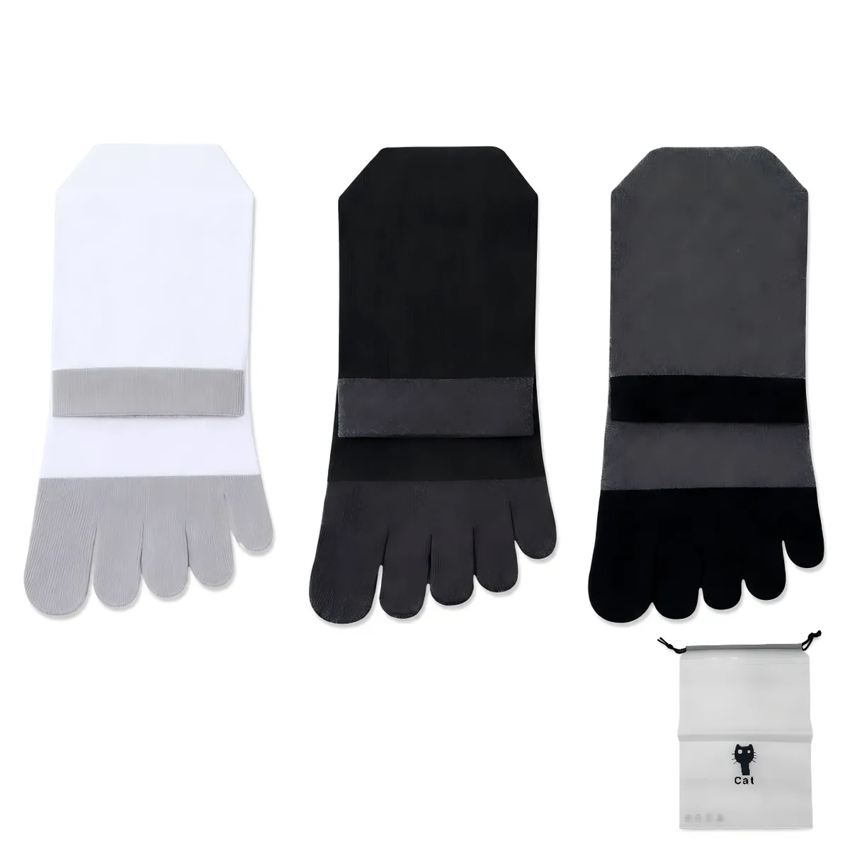 3 Pack Cotton Five-Toe Socks Anti-Bacterial Odour Resistant