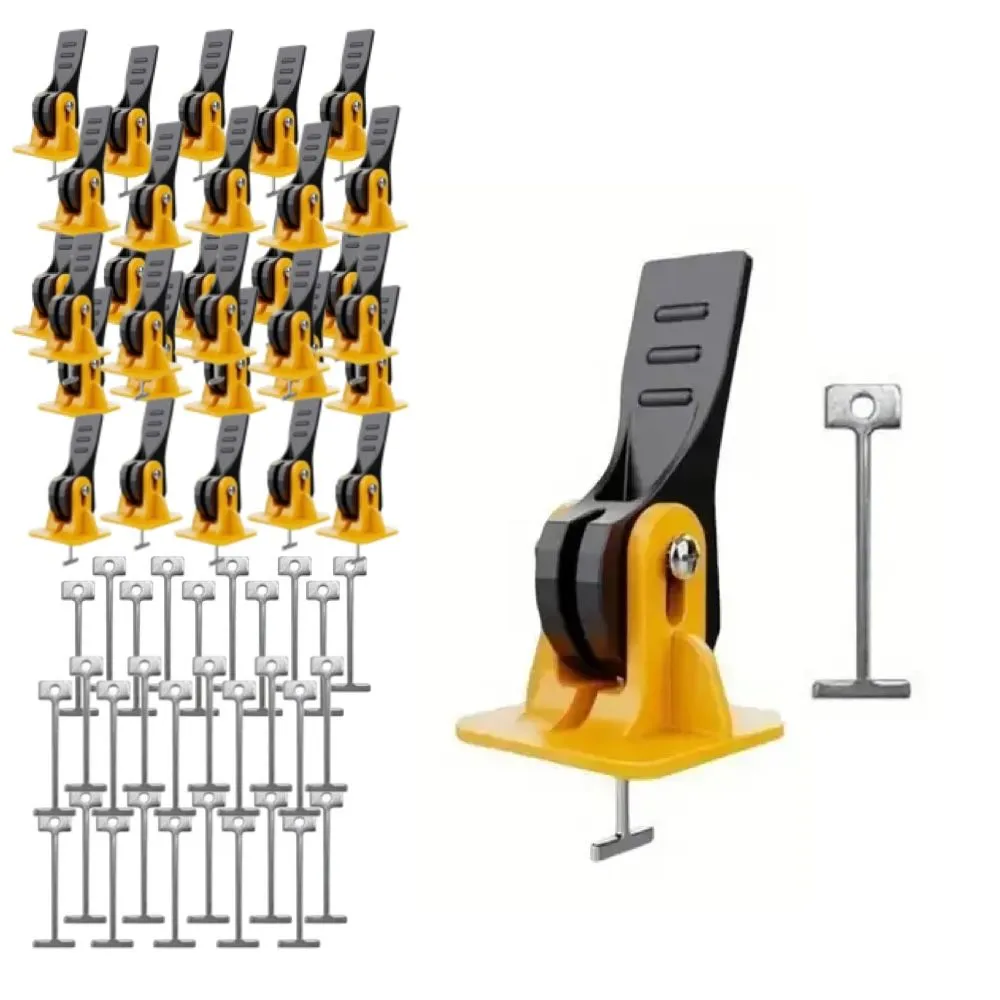 Tool DIY 100pcs Reusable Tile Leveling Kit with Clips & Spare Steel Pins