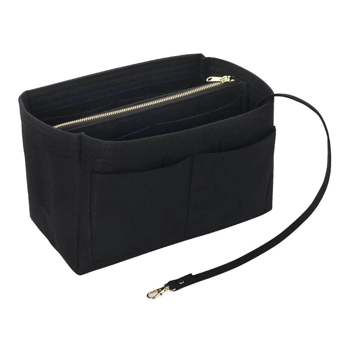 Handbag Organizer, Felt Organizer with Compartments, Multifunctional - Black