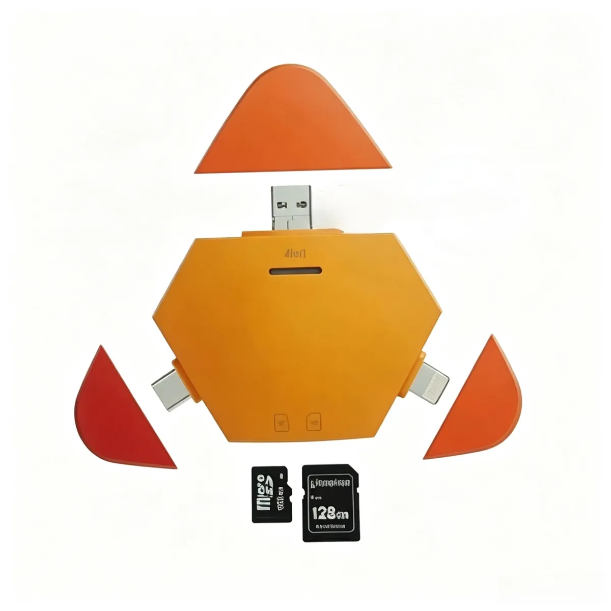 3-in-1 Card Reader Compatible with iPhone, Android & PC, SD/TF Adapter