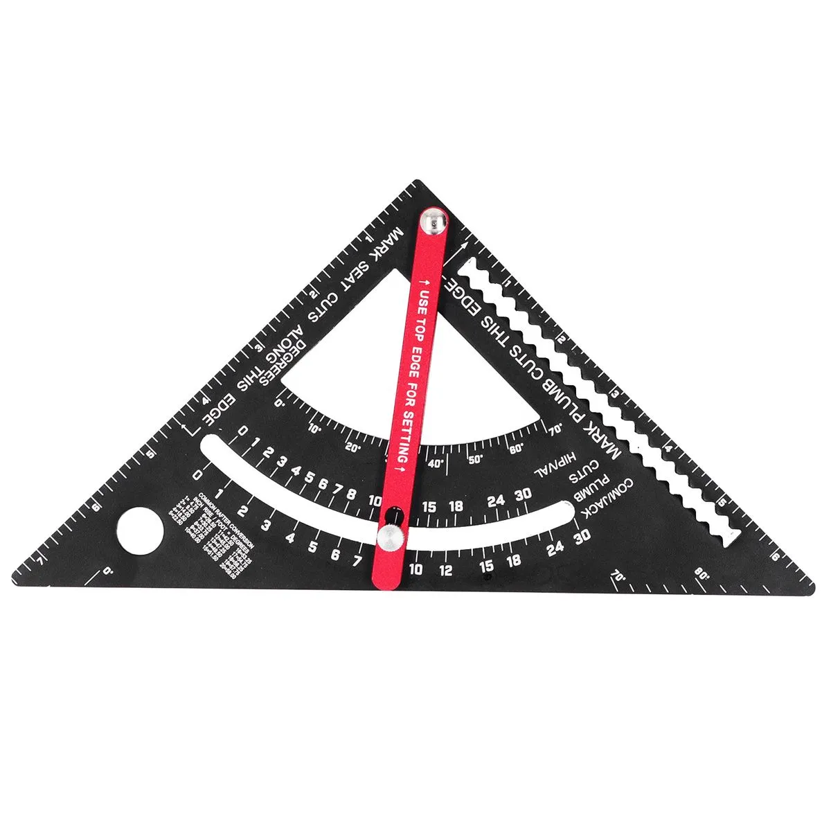 7" Laser-Scale Aluminium Triangle Ruler with Protractor