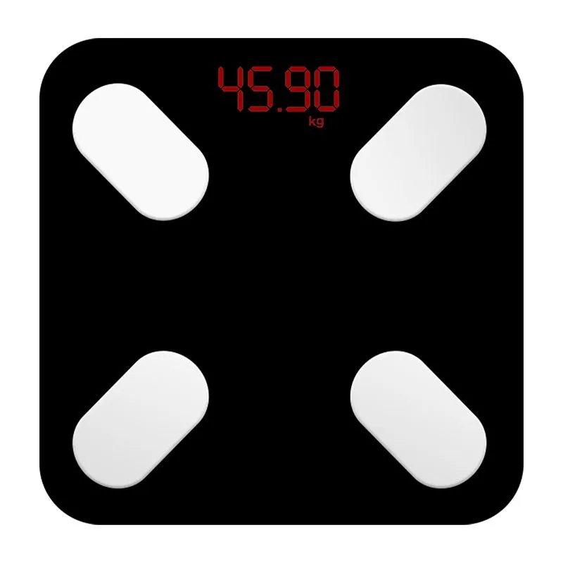 High Precision Digital Bathroom Scale, Rechargeable Electronic Body Weight - Black