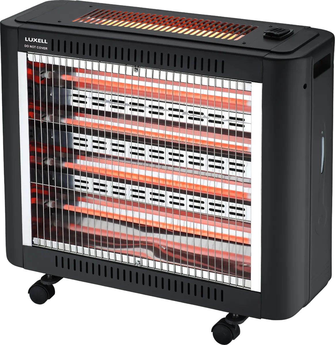 LUXELL - 6 Bar Heater with Humidifier, Thermostat & Safety Switch - LX2000J - Black