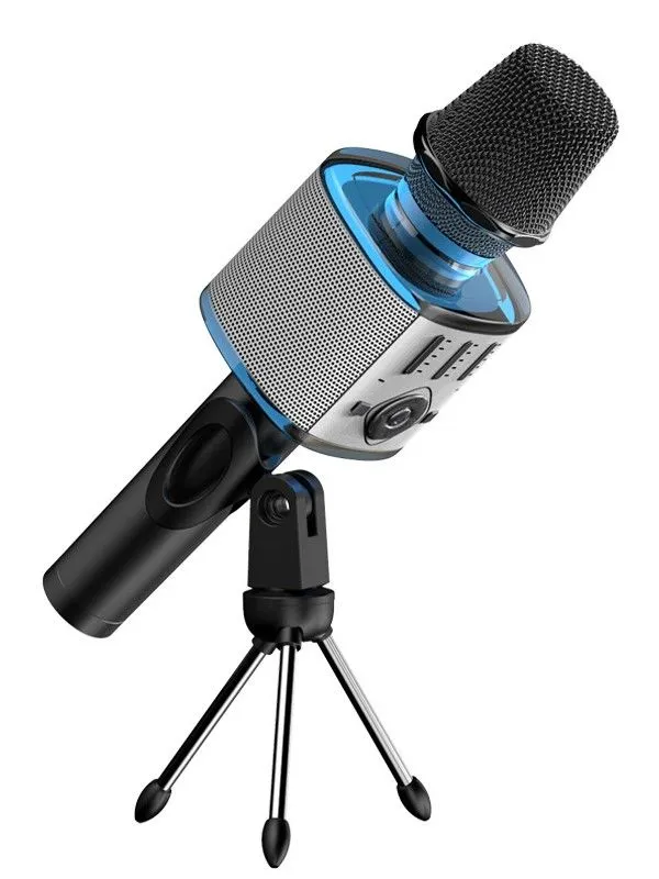 Yesido Wireless Karaoke Microphone With Desktop Stand- KR10 - Black